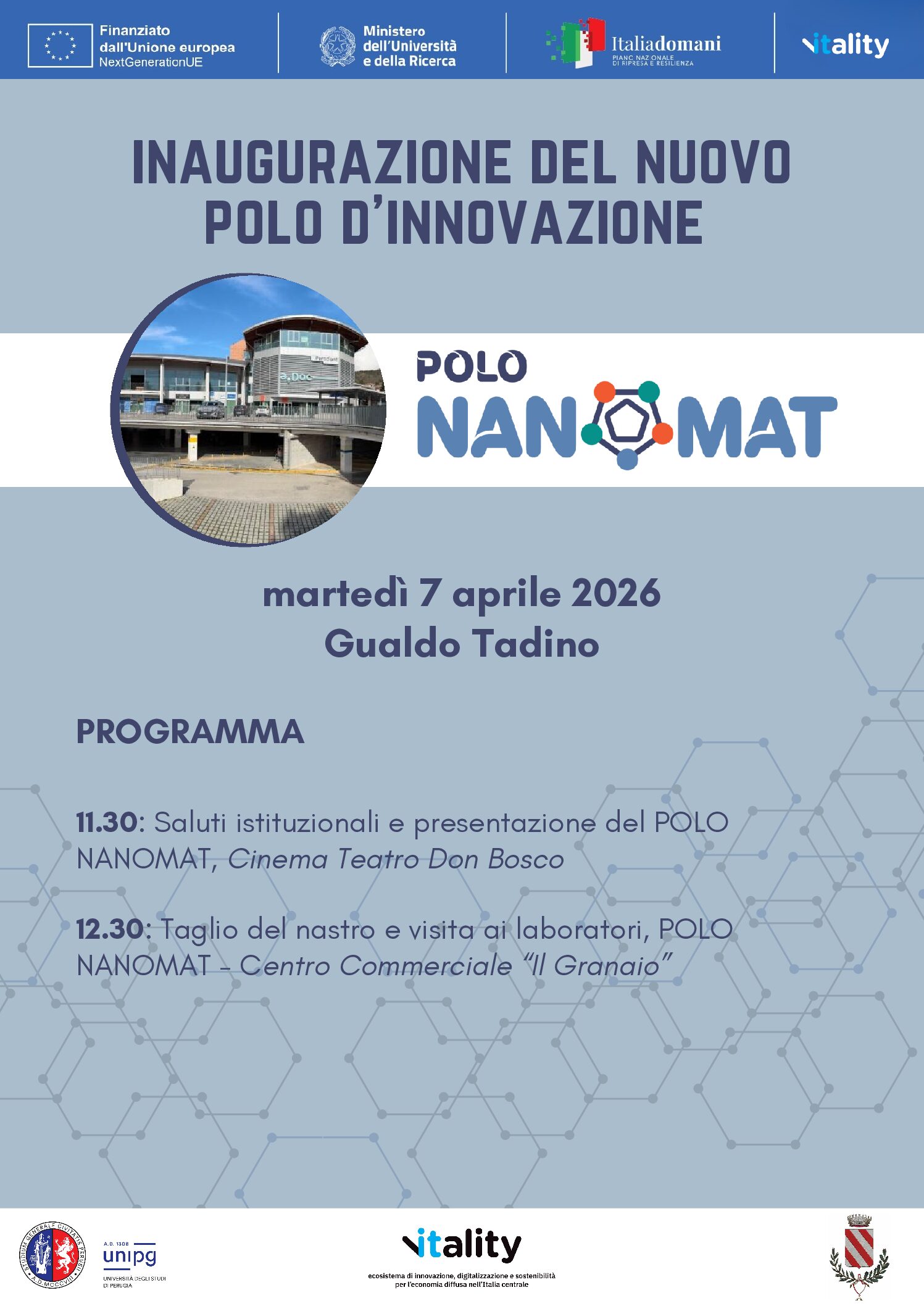 Inaugurazione del nuovo POLO NANOMAT a Gualdo Tadino