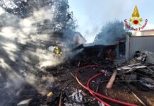 Incendio a Gualdo Tadino: intervento dei Vigili del Fuoco di Gaifana