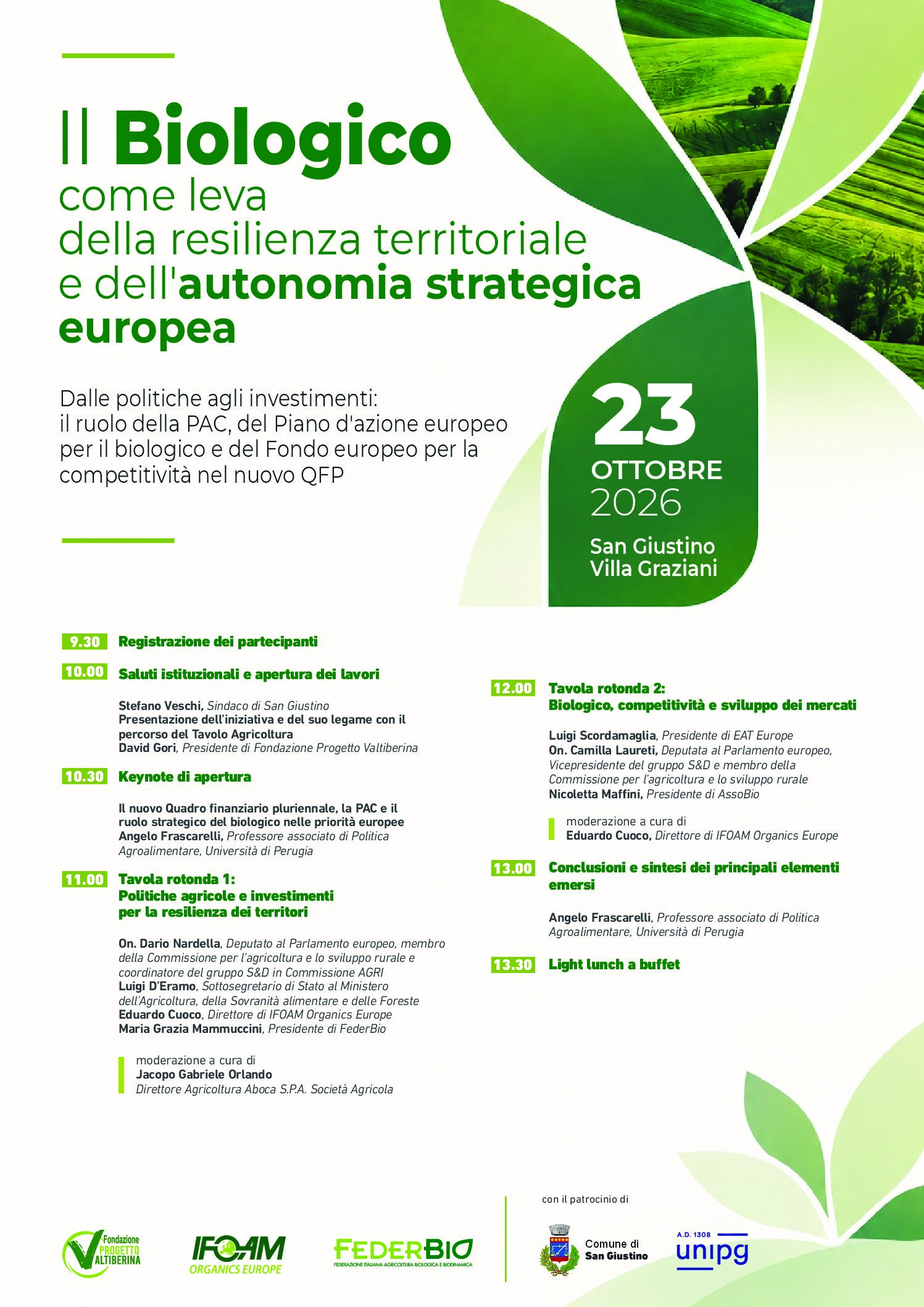 San Giustino – Il 23 ottobre si parla del futuro dell’agricoltura tra biologico, innovazione e politiche europee
